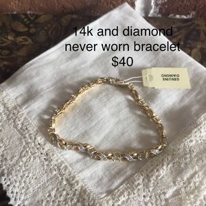Gold and diamond bracelet